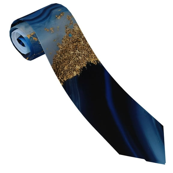 Vsdgher Navy Blue Marble Print Ties for Men 4.7" Formal Necktie Wedding Accessory Men's Business Ties for Wedding Bussiness Work