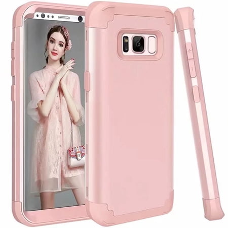 Dteck Galaxy S8 Case, Dteck Heavy Dual Layer Rugged Shockproof Case Hard PC Protective Back Cover For Samsung Galaxy S8, Rosegold