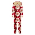 thumbnail image 6 of Penkiiy Matching Christmas Onesie Pajamas for Family, Hooded One Piece Vacation PJs, Cute Printed Holiday Loungewear 2XL Red, 6 of 6