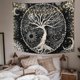 thumbnail image 4 of Tapiz de árbol de la vida con luz de luna, tapiz negro, tapiz psicodélico, tapiz de estrellas, tapiz de mandala, tapiz hippie, decoración de pared para dormitorio y fiesta (230 x 180 cm), 4 of 5