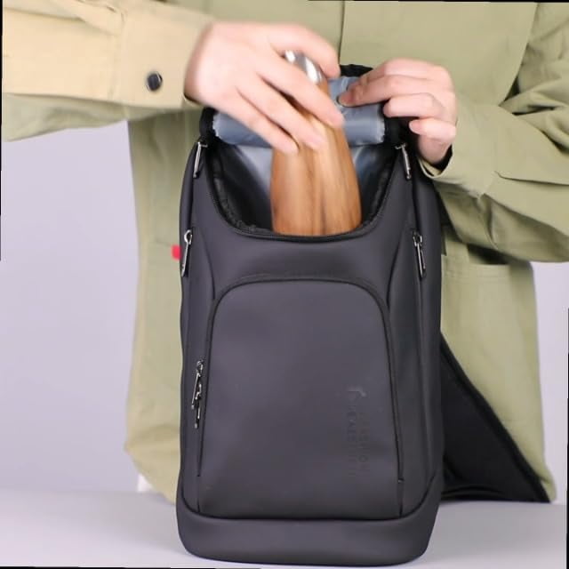 hk Sling Bag for Man, Waterproof Utility Crossbody Bag with Anti-theft Pocket, Black