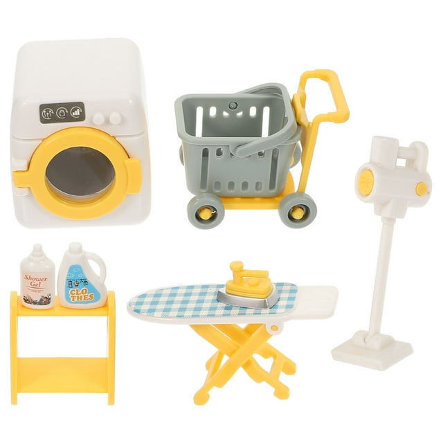 1 Set Dollhouse Washing Machine Doll House Simulation Furniture Model Mini Laundry Room Layout Prop