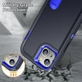 thumbnail image 6 of SaniMore for iPhone 14 6.1" 2022 Hybird Case, Rugged PC Back Shockproof TPU Shell Metal Hidden Kicksatnd Drop Resistant Anti-slip Heavy Duty Protective Case for iPhone 14 6.1" 2022, Navy/Blue, 6 of 8