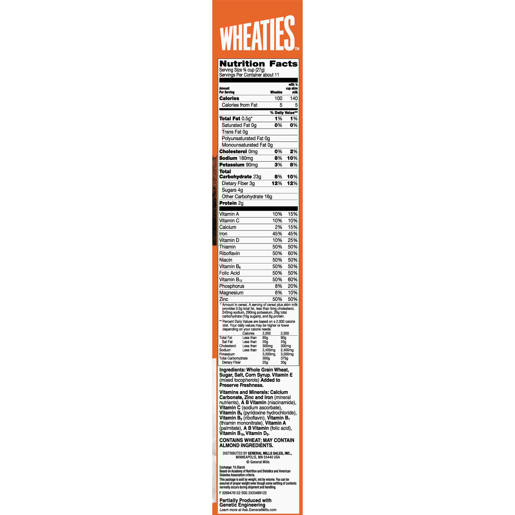 Wheaties Nutrition Facts Bios Pics