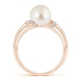thumbnail image 2 of ANGARA South Sea Cultured Pearl Ring with Pave-Set Diamonds in 14K Rose Gold for Women | June Birthstone, Birthday, Anniversary, Jewelry Gift for Women | Pearl Ring, 2 of 9