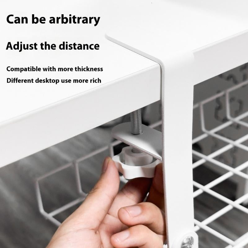 lanema Under Table Storage Rack Metal Cable Management Tray Home Office Desk Wire