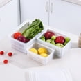 thumbnail image 2 of EeaseMX Refrigerador de cocina para el hogar, caja para conservar alimentos y frutas, recipiente hermético, rectangular, transparente y con drenaje (3 l, blanco), 2 of 7