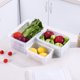 thumbnail image 3 of EeaseMX Refrigerador de cocina para el hogar, caja para conservar alimentos y frutas, recipiente hermético, rectangular, transparente y con drenaje (1,5 l, blanco), 3 of 7