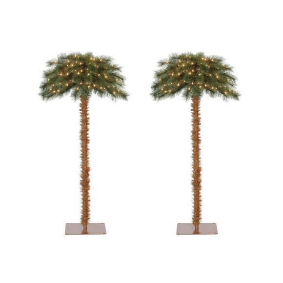 Prelit Palm Trees