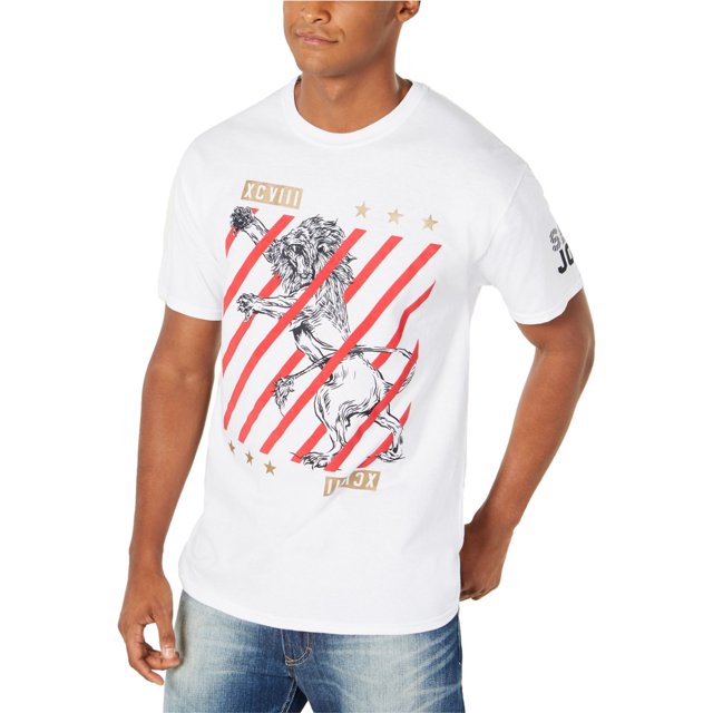 Camiseta gráfica Sean John Lion Slice para hombre blanca extragrande