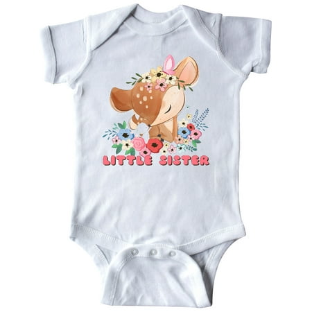 

Inktastic Little Sister Deer Gift Baby Girl Bodysuit