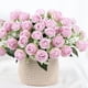 thumbnail image 5 of Billuyoard Brotes de flores de rosas artificiales, ramo de flores falsas de tela de seda para boda, decoración Floral Flores artificiales morado claro, 5 of 6