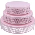 thumbnail image 1 of Cake Stand Home Party Dessert Table Display Rack Dessert Cake Tray Cold Meal Tea Break Table Afternoon Tea Center Rack Metal Pink 3 PCS SETS S M L, 1 of 6