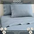 thumbnail image 2 of RV Short King 72" X 75" | 1000-TC Organic Cotton Sheet Set 15 inch Deep Pockets - Made for RV Motorhome Bunk Bed - Light Blue Color, 2 of 7