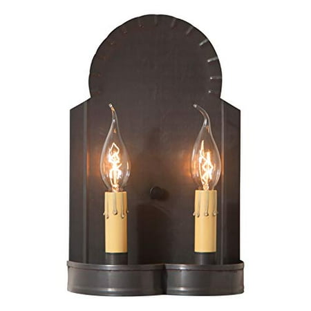 

Hanover Double Wall Sconce Light in Blackened Tin Wired