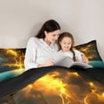 thumbnail image 5 of Homewish Boys Girls Orange Lightning Bedding Comforter Set 2pcs,Abstract Gradient Twin Comforter Sets Microfiber,Natural Disaster Breathable Bedding Set,Microfiber Bedroom Decor,Reversible, 5 of 8