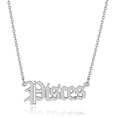thumbnail image 2 of Stainless Steel Gold Plated 12 Zodiac, Horoscope, Old English, Nameplate Pendant Mens Womens Necklace, Giorgio Bergamo Silver, Pisces, 2 of 5