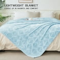 thumbnail image 4 of Exclusivo Mezcla Queen Size Fleece Blanket for Bed, Leaves Pattern Super Soft and Cozy Blankets, Plush Fuzzy Lightweight, Ice Blue, 90"x90", 4 of 7