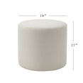 thumbnail image 3 of 7th Haven Inc. WOVENBYRD Round Pouf Ottoman with foam core Wool Casual Boucle, 3 of 5
