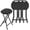 Black, 4 Pcs 18-Inch, variant on NurtureTail Portable Folding Chair with Handle, Heavy Duty Round Fold Stool, 500 LBS Capacity Foldable Stool for Adults, Kitchen, Vanity, Dorm, Church & Outdoor Use-Black, 2 Pcs 24-Inch