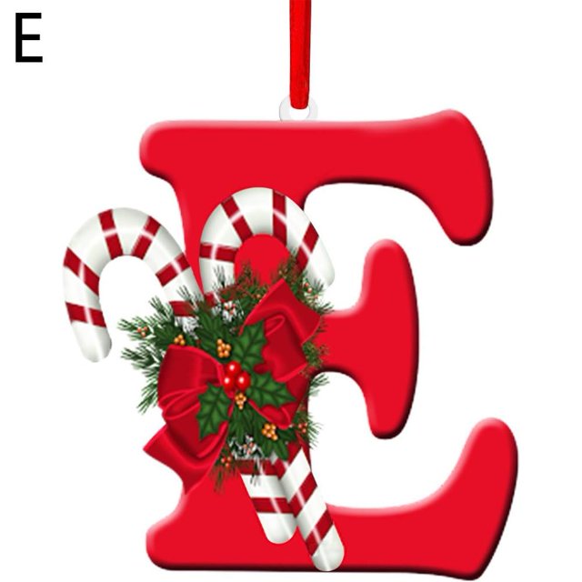TQEHS Colgante colgante para árbol de Navidad de 26 letras, adorno navideño A, letras Z L6F8
