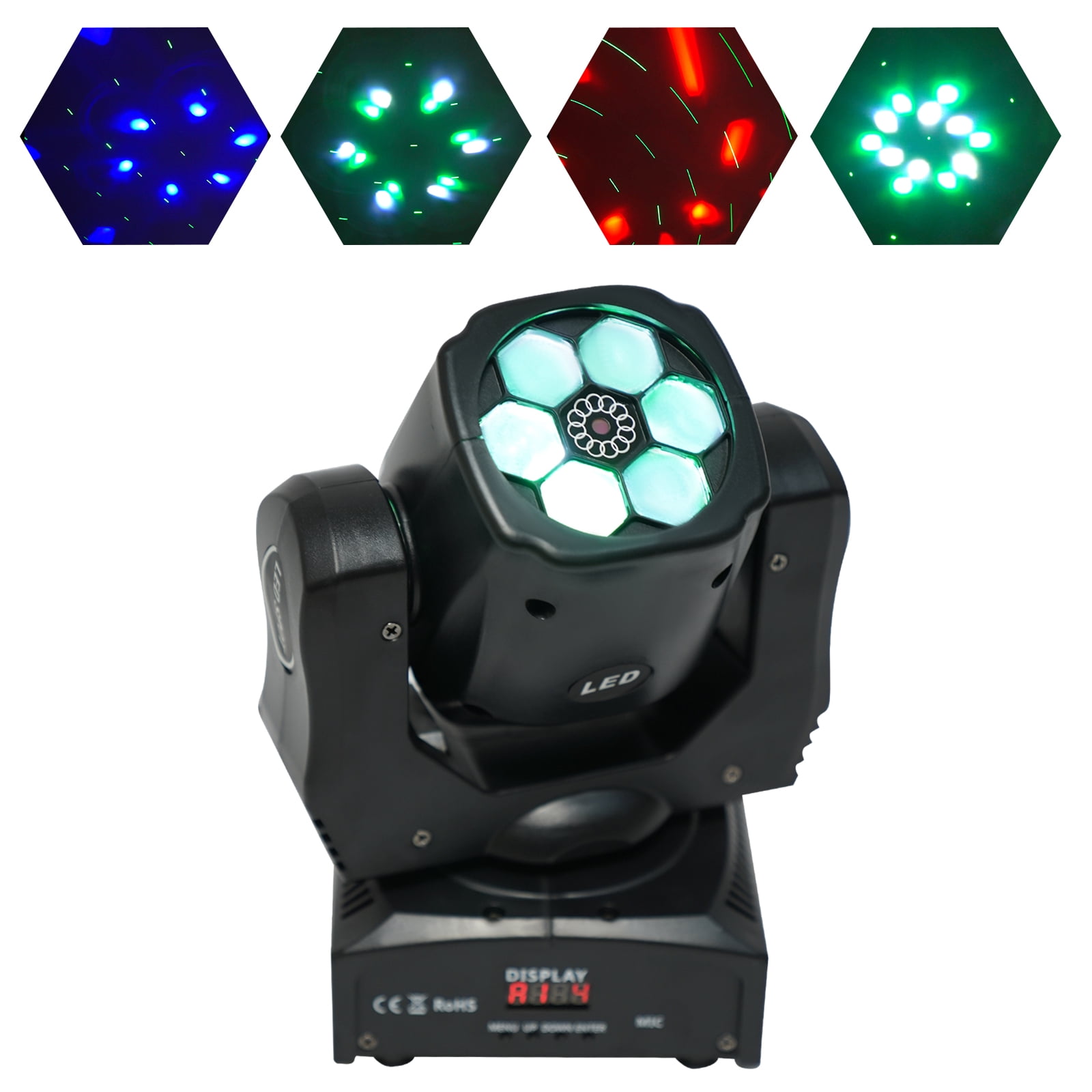 Wildnix Moving Head Light, 540° Rotation, DMX 512 Control, Sound Action Mode, 72W Brightness, Colorful Lights for Party and Stage Lighting