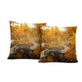thumbnail image 1 of Housses de Coussin 18 X 18 Lin Imprimé Crypté Taie d'Oreiller en Lin Fin Housse de Coussin 2 Pcs, 1 of 4