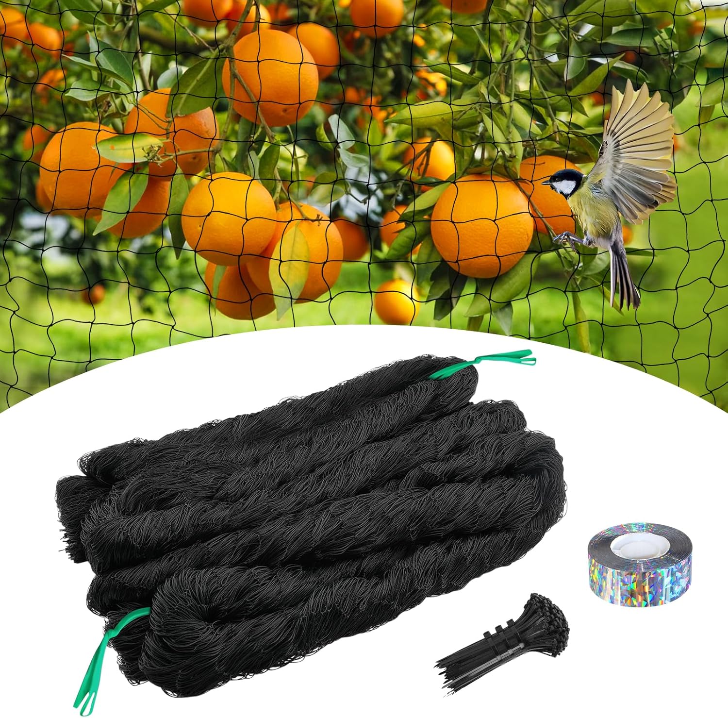 Poultry Netting 50x50 ft, 1" Square Mesh Heavy Duty Chicken Run Net, Garden Netting to Protect Plants, Fruit Trees, Vegetables from Birds, Deer, Pests & Animals for Farm, Orchard, Coop