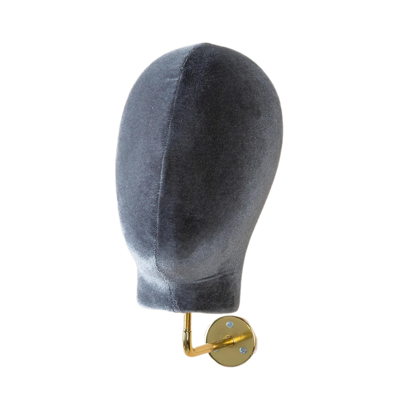 Serenable Mannequin Head Model, Wall Mount Holder, Multipurpose Storage Hanger Hanging Stand Glasses Beginner Grey velvet