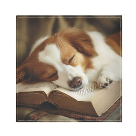 

Napkin Satin Napkin 20*20Inchx1 Kitchen Towel Dinner Plate Towel Decorative Towel Napkin Tea Towel Suitable For Kitchen Table Sleeping Yellow Dog