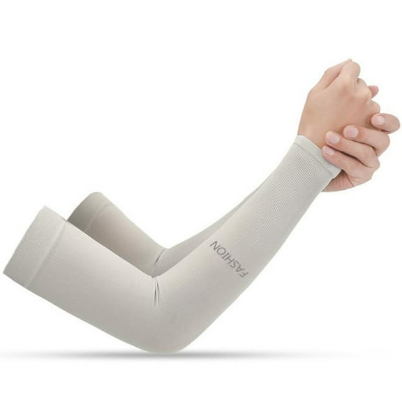 Arm Sleeves for Men Women AURORADY Unisex Sport Arm Sleeves Gloverssun Basketball Sunscreen Riding Sleeve, Warm Knit Fleece Lined for Women Grey