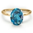 thumbnail image 3 of Gem Stone King 14K Two Tone Gold London Blue Topaz Engagement Ring for Women | 3.00 Cttw | Oval 10X8MM | Gemstone November Birthstone | Size 5, 3 of 6
