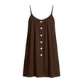 thumbnail image 6 of HBYJLZYG Women's Sleeveless Summer Mini Dress, Button-Front with Gathered Neckline, Relaxed Flowy Fit with Side Pockets, Casual Vacation Beachwear, Cotton Linen Blend, 6 of 8