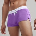 thumbnail image 2 of Lycaql Swim Briefs for Men Men's Short Drawstring Swim Shorts With Zippered Back Pockets(Purple,M), 2 of 5
