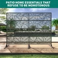 thumbnail image 4 of Metal Privacy Screen – Freestanding 71"x46" Decorative Panel with Stand – Weather-Resistant & Rustproof – Patio, Deck, Balcony & Garden – Leaf Design – Black, 4 of 7
