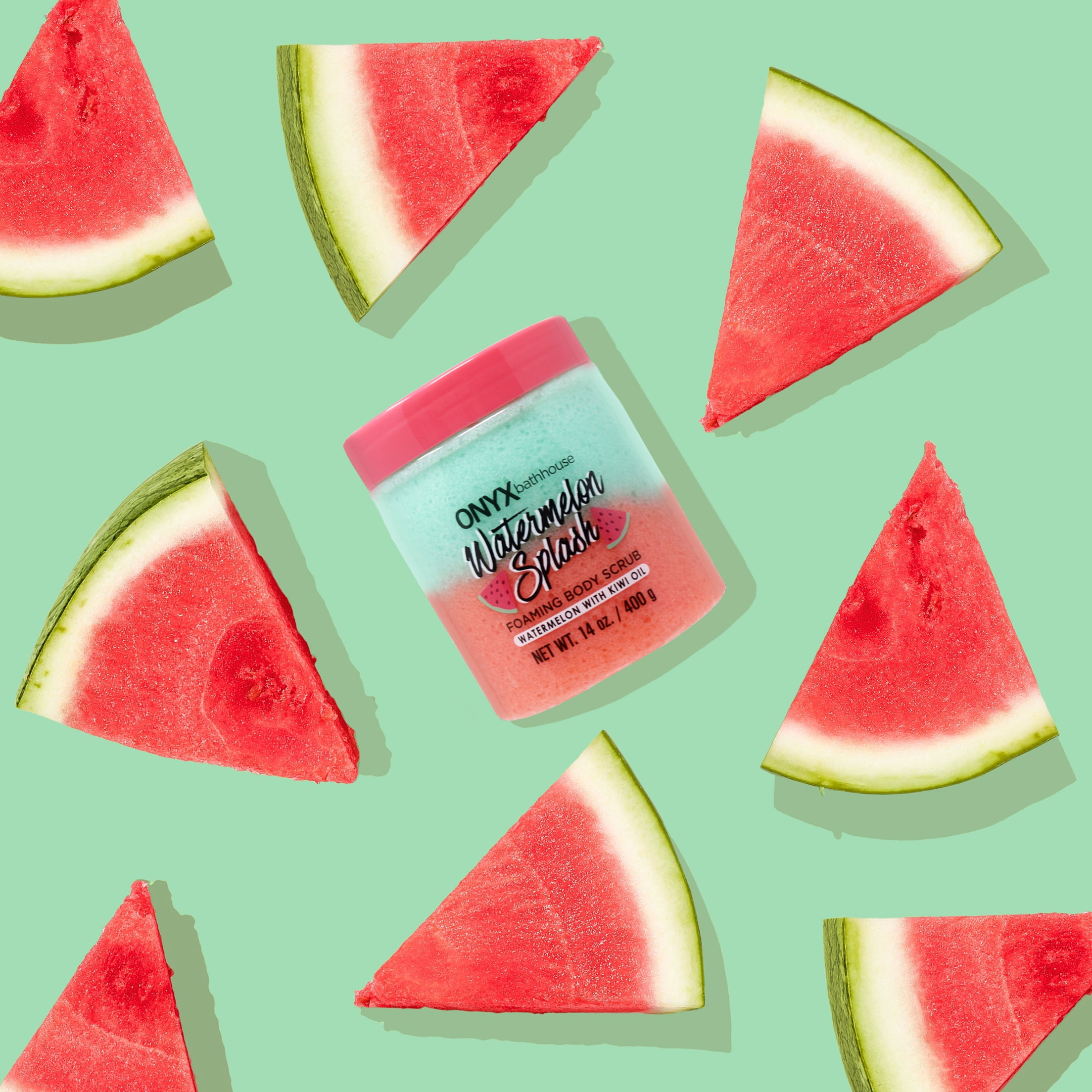 Onyx Brands Bathhouse Watermelon Splash Foaming Body Scrub, 14 oz