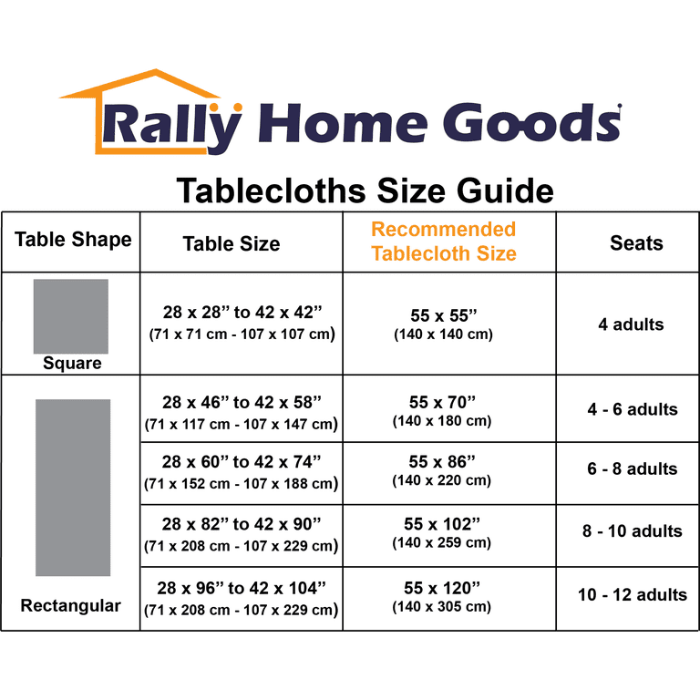 Normal Size Tablecloth Tablecloth Sizing Guide, 59% OFF | www.pinnaxis.com
