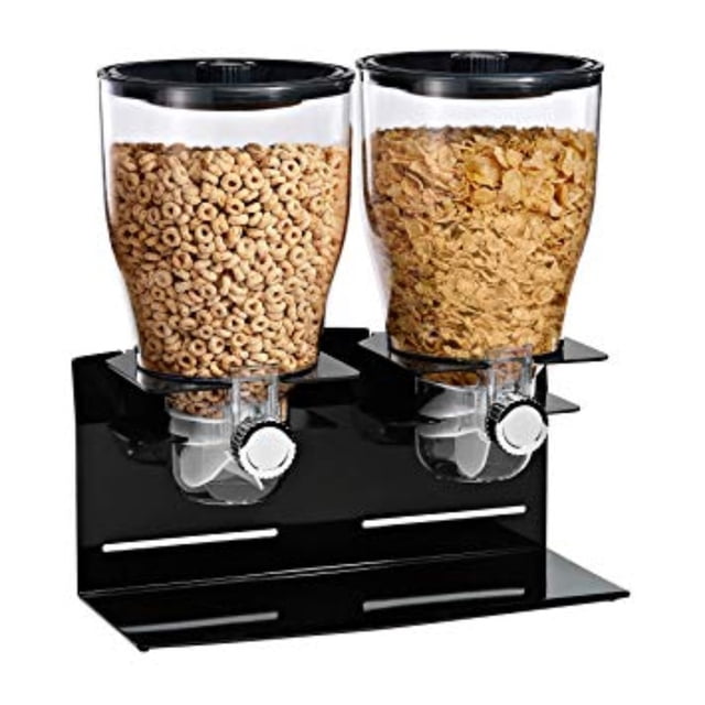 Dispensador Doble Negro Con Base de Acero Elegante Zevro