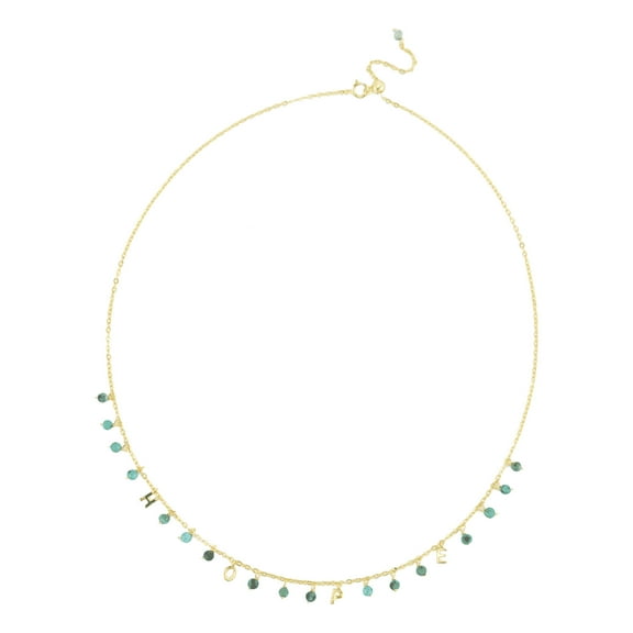 V3 Jewelry® 18kt Gold Plated with Blue Turquoise Hope Station Necklace for Women