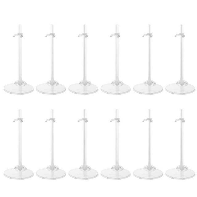MIANGASTORE 12Pcs Mini Doll Stands Adjustable Transparent Doll Display Holder Action Figures Doll Accessories