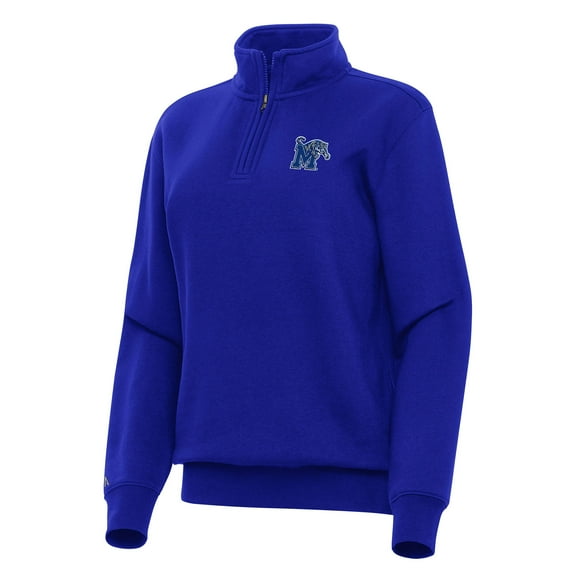 Women's Antigua Royal Memphis Tigers Victory Quarter-Zip Sweatshirt