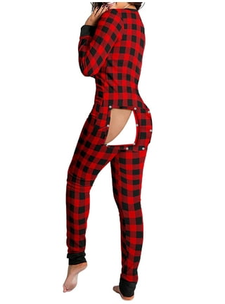 VerPetridure Button Down Onesie Pajamas for Women One Piece Long Sleeve  Pajamas for Women Thermal Underwear Union Suit Sleepwear Jumpsuit S-XXXL 