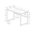 thumbnail image 4 of Monarch Specialties Computer Desk, Home Office, Laptop, 48"l, Work, Metal, Tempered Glass, Grey, Contemporary, Modern, 4 of 4