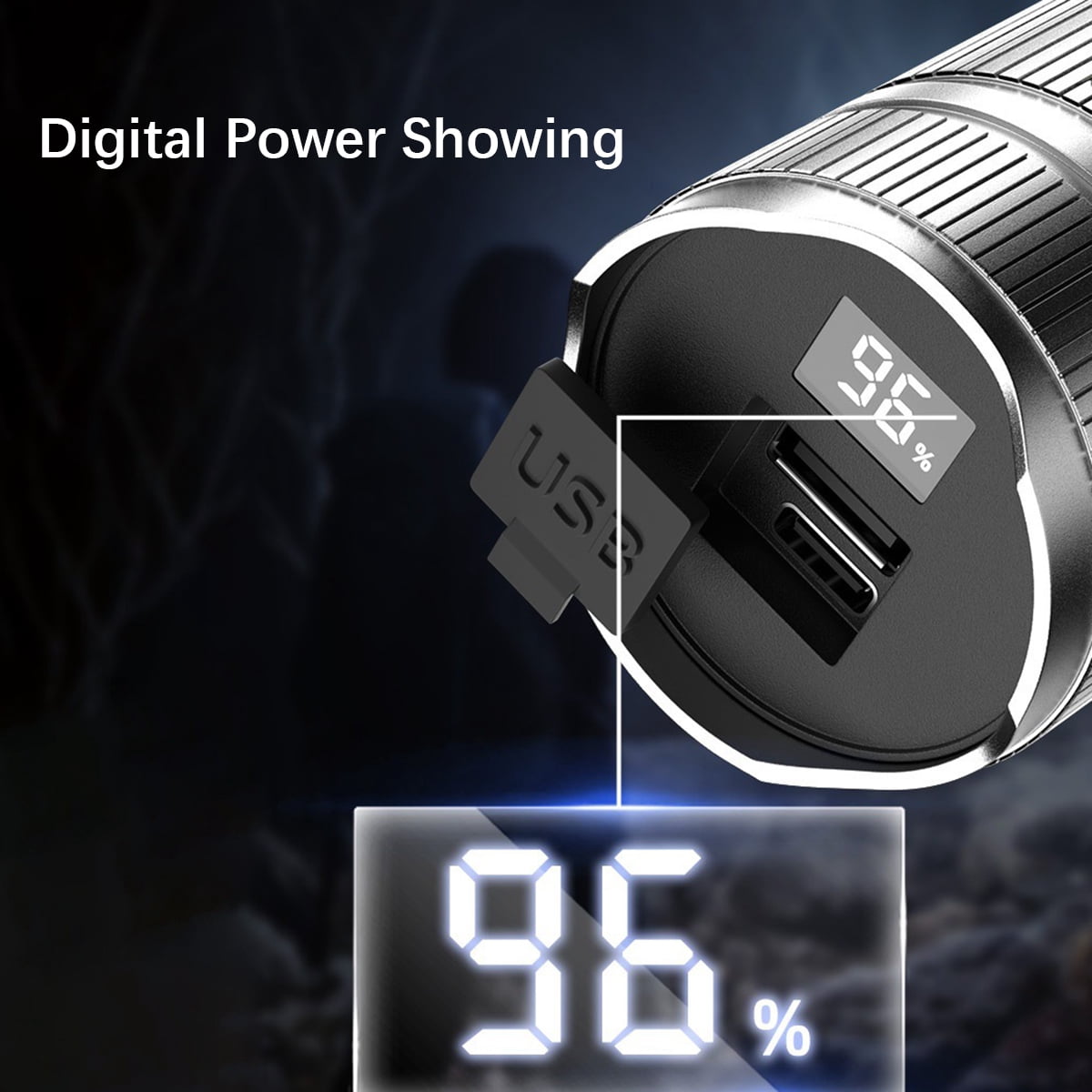 Byseng Rechargeable LED Flashlights, TG 9000 Lumens Zoomable Super Bright Tactical Flashlight