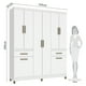 thumbnail image 5 of Ropero Armario 8 Puertas 2 Cajones RP 1820-BR Blanco, 5 of 5