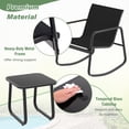 thumbnail image 4 of YIORTWO 3-Piece Patio Bistro Set, Outdoor Furniture with 2 Rocking Chairs & Tea Table for Backyard Lawn Garden Balcony Poolside, Black, 4 of 8