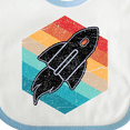 thumbnail image 4 of Inktastic Rocket Ship Retro Space Boys or Girls Baby Bib, 4 of 4