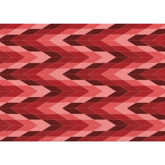 Ahgly Company Machine Washable Indoor Rectangle Transitional Red Area Rugs, 8' x 10'
