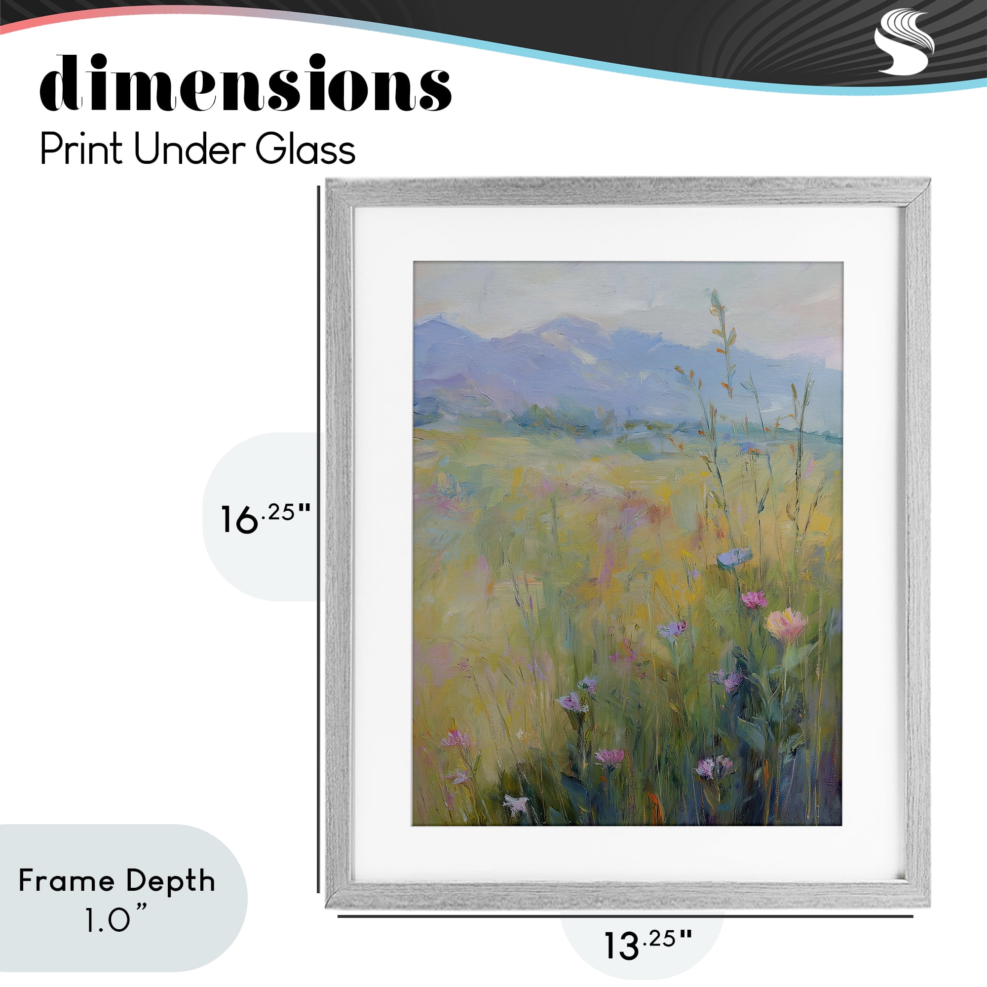 Stupell Industries Peaceful Meadow's Embrace Gray Framed Print Under Glass, design by Svetlana Aleynikova