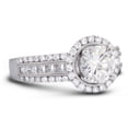 thumbnail image 2 of Women's Halo Diamond Wedding Ring, Triple Row Solitaire With Accents Diamond Engagement Ring, Round Diamond Ring, 2.5 Ct Smulated Diamond, 925 Sterling Silver, 2 of 5